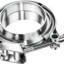 4 Inch Quick Release V Band Clamp with Female Male Flange-Stainless Steel 304 1 Pack