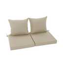 Summsun Outdoor Chair Cushion Weather Resistant, Backrest and Seat Cushion Set for Patio Furniture with Waterproof Removable Cover, 19 x 19 Inch, Cream, Set of 2