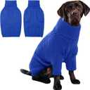 IECOii XXL Dog Sweater,Thermal Knit Big Dog Sweater with Sleeve,Pet Turtleneck Doggy Sweatshirt for Extra Large Dogs Boy Girl,Stretchy Large Dogs Cold Weather Outfit Pitbull Clothes,(Royal Blue,XXL)