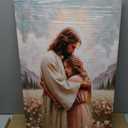 Jesus Hugging Woman Canvas Wall Art, Embracing Woman Safe in His Arms Decor Picture, Christian Paintings Prints Christ Poster for Bedroom Living Room Dining Home Healing Embrace Print Church Decoration