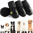 Hcpet Dog Shoes, Dog Boots for Large Dogs, Waterproof Dog Booties Paw Protector for Summer Hot Pavement, Winter Snowy Day, Outdoor Walking, Indoor Hardfloors Anti Slip Sole Black Size 7 (#7 (width 2.75 inch) for 63-78 lbs)