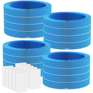 4 Pack Humidifier H35i Wick Filter Replacement Compatible with Blueair Premium Smart Humidifier 3.5L for Large Room Soothing Water Vapors Through Particle & Mineral Collect,10 Pack Sponge Filters