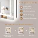 BEAUTYPEAK 24"x32" LED Bathroom Mirror with Lights, Backlit + Front Lit, Anti-Fog, Lighted Bathroom Mirror for Wall, HD Shatterproof Tempered Glass, Dimmable, Memory Function (Horizontal/Vertical)