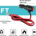 SPARKING 12Volt Replacement Cigarette Lighter Male Plug with On Off Switch - 2FT 12V Fused 15amp Cigarette Male Plug with 16AWG Lead, 12V DC Car Plug for Car Cooler,Cb Radio, Air Compressor