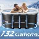 Wxtkkom Ice Bath Tub for Athletes, 175 Gallons Hot & Cold Plunge Tub with Cover for Recovery, Cold Water Therapy, Multiple Layered Portable Hot Tubs for Cold Water Therapy-Black