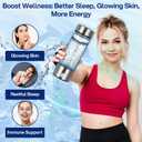 AQUSOFT 14.2 oz/420ml Portable Hydrogen Water Bottle with SPE-PEM Technology Type-C USB Rechargeable Hydrogen Water in 3 Minutes | Borosilicate Glass Hydrogen Water Ionizer Cup | 2-in-1 Usage Modes