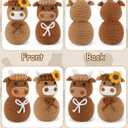 2 x CiyvoLyeen Highland Cow Crochet Kit for Starters Animals Crochet Kit with Step-by-Step Video Tutorials Learn to Crochet Kits Gift Stuffs Crafts for Adults Cattle Lovers DIY Knitting Supplies Set of 2 (Brown)