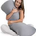 Weighted Body Pillow 8lbs - Weighted Pillow for Deeper Sleep (48" x 14") - Cooling Body Pillows for Adults, Full Body Pillow for Sleeping, Side Sleeper Body Pillows with Cover (X-Large)