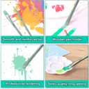 3 x 6pcs Paint Brushes for Acrylic Painting, Nylon Watercolor Brushes Kit, Acrylic Paint Brush Sets for Acrylics Watercolor Gouache Oil Painting- Green