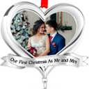 3 x Our First Christmas Married Personalized Photo Ornament 2025 As Mr. and Mrs - Our First Christmas Married Xmas Tree Picture Frame Ornament - 1st Xmas Bridal Shower Photo Ornaments Keepsake Gift