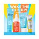e.l.f. SKIN Wake the e.l.f. Up Skincare Kit, Travel-Size Hydrating Face Cleanser, Sunscreen, Moisturizer & Brightening Serum, Vegan & Cruelty-Free