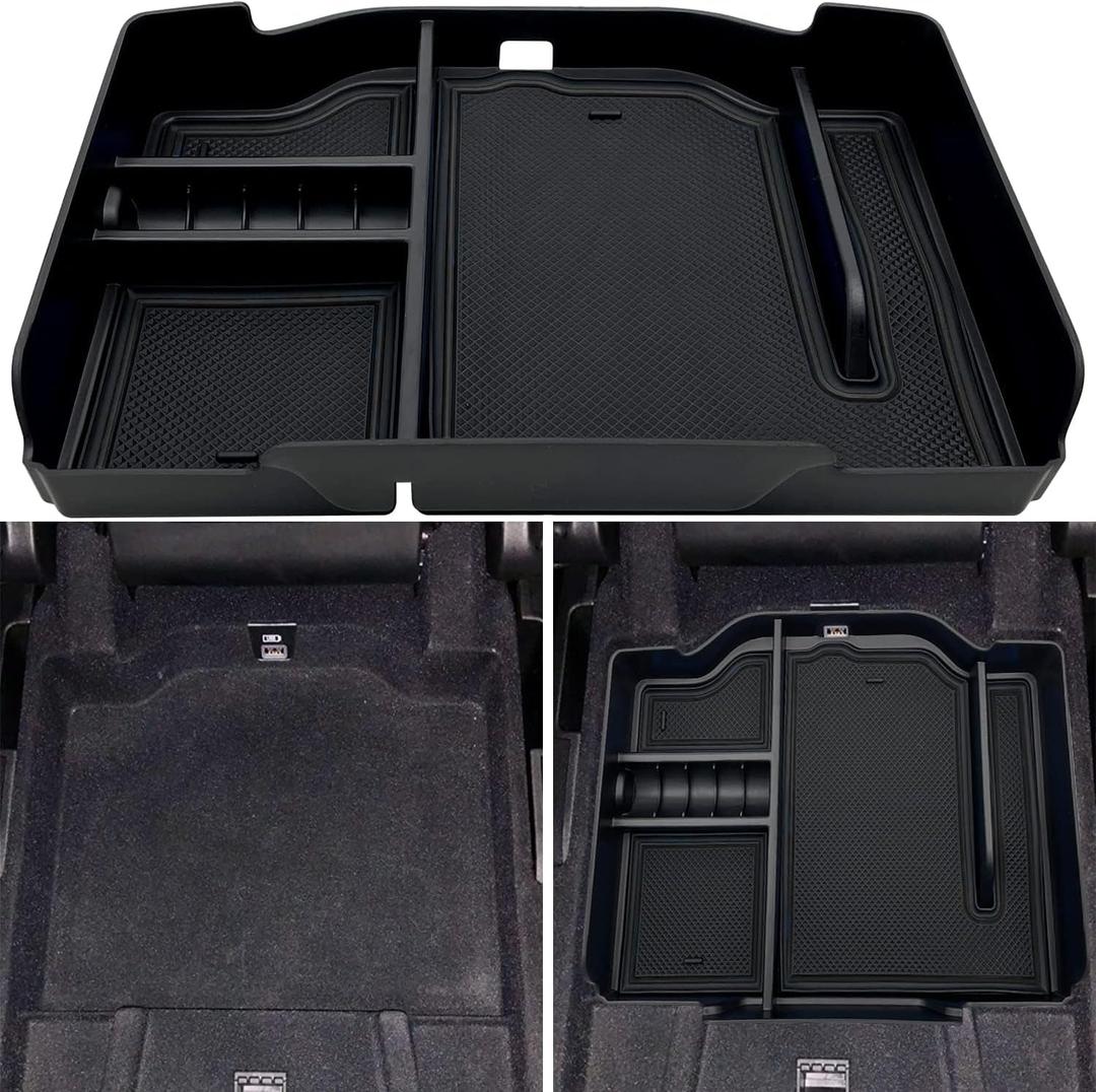 Center Console Organizer fit for Dodge RAM 1500 2500 3500 2025 2024 2023 2022 2021 2020 2019 Accessories Interior Storage Box Armrest Storage Tray (Black) NOT FIT FOR 40/20/40 Split Bench Seat.