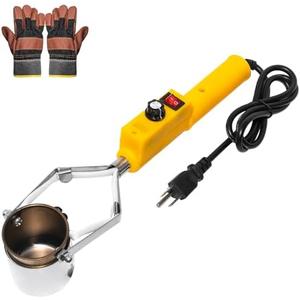Electric Melting Pot for Lead and Tin,110V/300W Metal Melting Furnace with Crucible, Gloves Included, Adjustable Temp Control, Rapid Warming, Ideal for Fishing Weight, Metals Melting & Casting