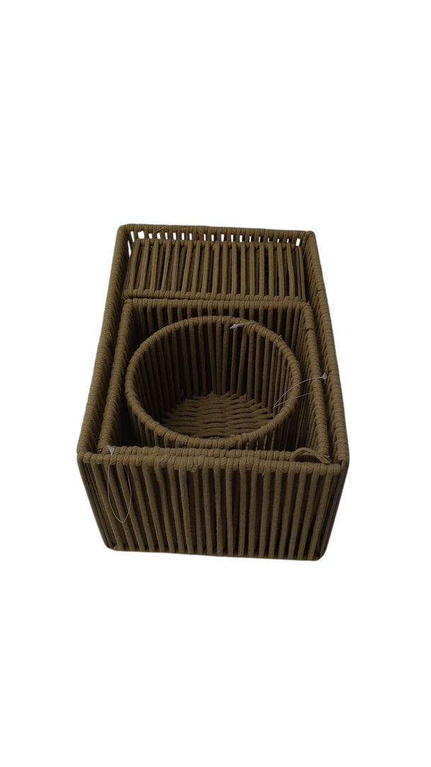 Wicker Basket with Handles Natural Brown 4  PRS