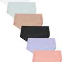 Hanes Women's Smoothing Microfiber No-Show Panties Pack, Moisture-Wicking, 6-Pack (Colors May Vary) (8)