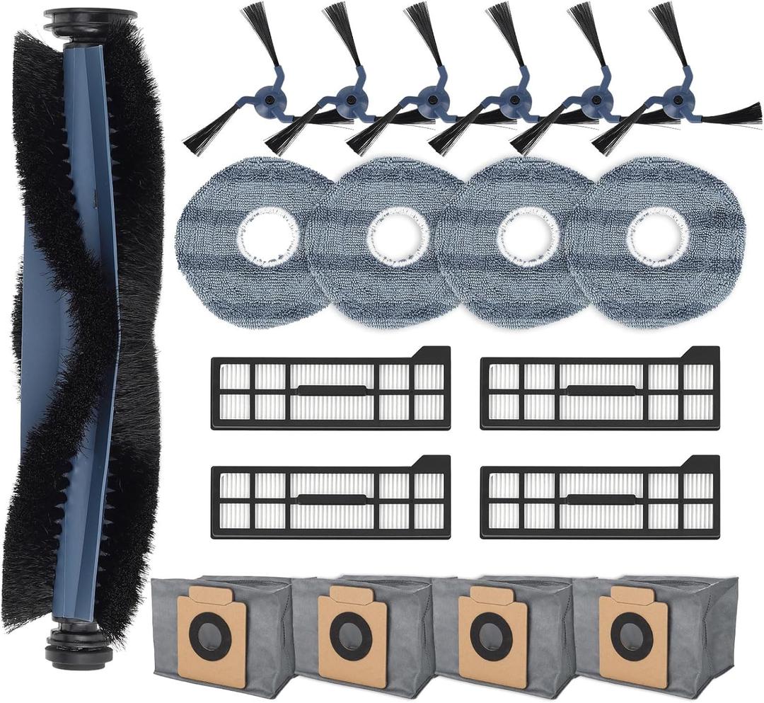 20 PCS Accessories for Eufy X10 Pro Omni Robot Vacuum, Replacement Parts Main Brush, Side Brush, Washable Filter, Mop Cloths, Dust Bag