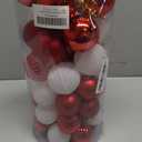 50ct Red and White Christmas Ornaments Set, 2025 Shatterproof Christmas Tree Decorations, Christmas Ball Ornament, Vintage Classic Christmas Ornament Bulk for Christmas Decorations Indoor