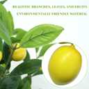 Artificial Potted Plant, 18 Indoor Fake Lemon Tree Greenery with White Pot Faux Green Plants Lemon Citrus Branches Stems for Kitchen Office Living Room Table Desk Home Decor