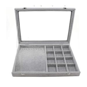 Jewellery Box Jewelry Box Organizer Jewelry Box with Clear Lid Ice Velvet Jewelry Storage Box Glass Jewelry Display Case Store Showcase Box Gifts for Girls Women Jewelry Organizer jewellery box