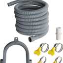 Manste Washer Drain Hose Extension,6FT, Washing Machine Drain Hose Extensionextra Long Washer Drain Hose, U-Bend Holder, Adapter 4 Pcs Clamps