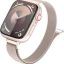 MARGE PLUS Slim Milanese Loop Compatible with Apple Watch Band for women 40mm 41mm 38mm 42mm 44mm 45mm 49mm 46mm, Stainless Steel Magnetic Mesh Strap work on iWatch Bands Series 10 9 8 7 6 5 4 3 2 1 SE