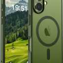 SUPFINE Magnetic for iPhone 17 Case (Compatible with MagSafe)(Military Grade Drop Protection) Translucent Matte Shockproof with Anti-Fingerprint Phone Cover 2025,Cangling Green