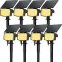 8 Pack Solar Spot Lights Outdoor, 2-in-1 Solar Lights Outdoor Waterproof IP65, Solar Powered Landscape Spotlights 3 Modes for Yard Garden Pathway Driveway Tree(Warm White)