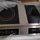 7000W Commercial Double Induction Cooktop Countertop Stainless steel,10 temp and power levels,4-hour timer,100% copper coil, fits all cookware, wiring type, no plug