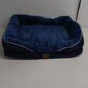 Bedsure Orthopedic Dog Bed Medium Size Dogs - Washable Medium Dog Cat Bed Waterproof, Comfort Pet Couch Sofa with Washable Removable Cover, Pets Bed with Nonskid Bottom, Blue Navy, 28"