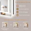 BEAUTYPEAK 30"x30" LED Bathroom Mirror with Lights, Backlit + Front Lit, Anti-Fog, Lighted Bathroom Mirror for Wall, HD Shatterproof Tempered Glass, Dimmable, Memory Function (Horizontal/Vertical)