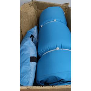 2 Pcs Outdoor Chaise Lounge Cushion with Pillow and Side Pocket Waterproof Lounge Chair Cushions with Pocket on Back 22"x70" Patio Pool Replacement Pad (Sky Blue)