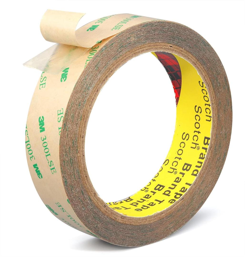 3M 300LSE Double Sided Tape for Scrapbook 1in x 36ft, Removable Heavy Duty Double Sided Mounting Tape, Transparent Adhesive Sticky Tape for Picture Hanging Strips, Poster, LED Strips, Art Craft