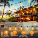 Outdoor String Led Patio Lights - 150Ft 45M Outside Waterproof Light With Remote Dimmable ST38 Shatterproof Bulb Connectable Hanging Outdoor Electric Lighting For Backyard Yard Gazebo Porch Party