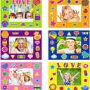 30Packs Picture Frame Crafts Kits for Kids, Summer Back to School Colorful Holiday DIY Foam Picture Frames for Girls Gifts Game Activities Teacher Gifts Preschool Bulletin Board Decoration