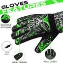 BEAST RAGE Goalkeeper Gloves for Boys Kids Youth Football Keeping Soccer Goalie Gloves with Strong Grip for Ball Receiver,Wrist Support 4MM Latex Palm (Size 5 - fit for 9 to 12 Years Old, Green)