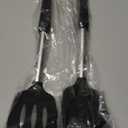 Silicone Spatula Set (2-Pc) - 600F Heat Resistant, BPA-Free, Non-Scratch, Dishwasher Safe I Slotted & Solid Kitchen Spatula Turner I Ideal for Eggs, Pancakes, Fish I Stainless Steel I Black