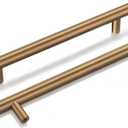 goldenwarm 25 Pack Champagne Bronze Cabinet Pulls Gold Cabinet Handles 5 inch(128mm) Champagne Drawer Pulls Brushed Bronze Drawer Handles Kitchen Bathroom Bedroom Dresser Furniture Hardware (5in Hole Centers)