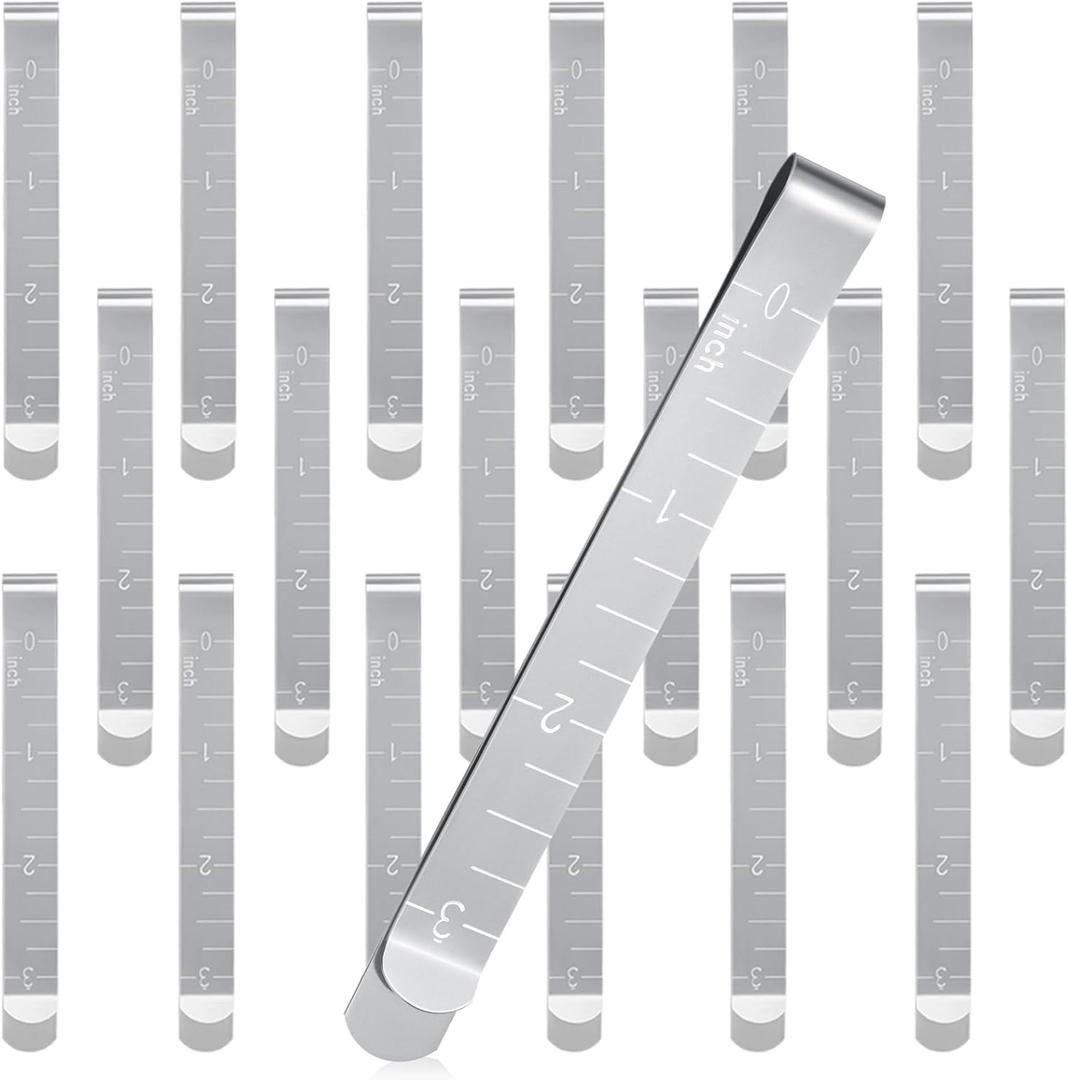 Cindeer 80 Pcs Sewing Clips Stainless Steel Hemming Clips Metal Hemming Tool 3 Inches with Measurements for Fabric Quilting Pinning and Marking Accessories