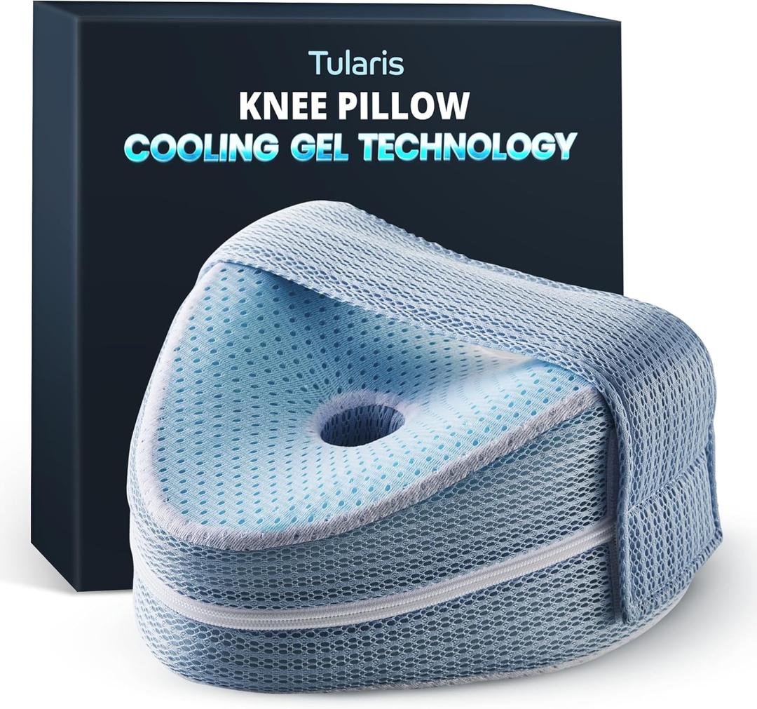 Cooling Gel Knee Pillow for Side Sleepers Hip Pain - Between Leg Pillow for Side Sleeping - Sciatica Pain Relief Support for Lower Back, Knees, Joints, and Spine