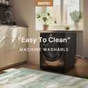 BEIMO 3x5 Rugs for Entryway Entrance Kitchen, Machine Washable Modern Abstract Soft Area Rug, Low Pile Indoor Floor Carpet with Non Slip Backing, Light Green/Cream