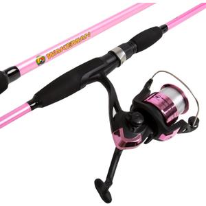 Fishing Rod and Reel Combo - Strike Series Medium Action 78-Inch Spinning Reel Pole - Fishing Gear for Bass, Trout, and Lake by Wakeman (Hot Pink)