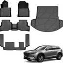 Automotive Floor Mats & Cargo Liners Trunk Set Compatible with 2023 2022 2021 2020 2019-2016 Mazda CX-9(Fit 7 Seats), All Weather Car Accessories Floor Liner 1st and 2nd Row Car Mat Black.