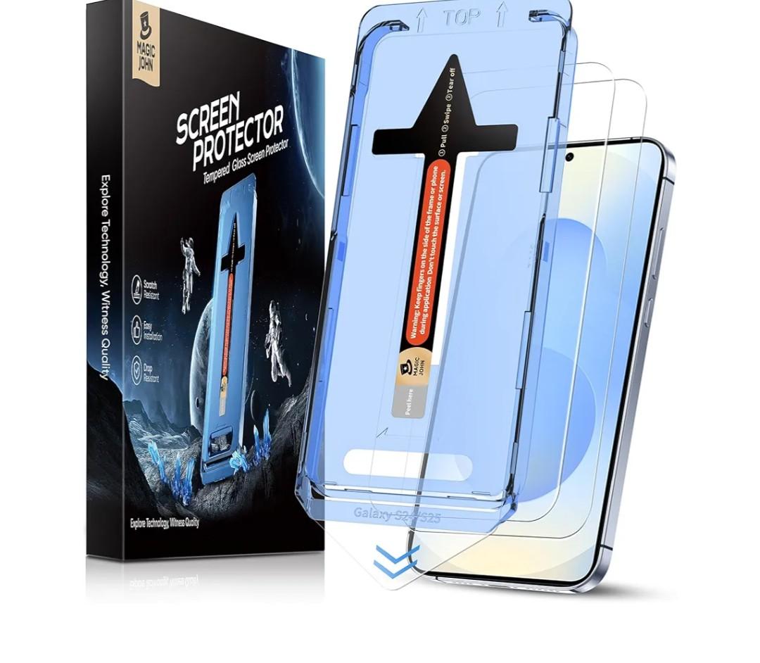 MAGIC JOHN 1 Pack only for Samsung Galaxy S25 6.2 inch【NOT for Ultra】 HD Tempered Glass Screen Protector, HD Clarity, Bubble Free, Easy Installation with Auto Dust-Elimination