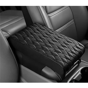 Wogomz Car Center Console Cover, 12.6"8.3"2" Leather Car Armrest Cover, Soft Memory Foam Auto Armrest Cushion Pad, Vehicle Arm Rest Box Protector, Universal Interior Car Accessories (Gray)
