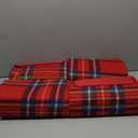 Fleece Picnic Blanket with Waterproof Backing Red Multicolor 60 x 53 Inches (Pack Of 4)