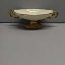 fanquare White Pedestal Fruit Bowl for Kitchen Counter, Large Decorative Ceramic Bowl for Home Dcor