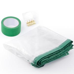 Dust Barrier Door Kit for Construction Containment - Magnetic Self-Closing Protection Kit, Easy to Install, Reusable, Living Room/Kitchen/Bathroom Remodel, Fit Commercial Door Size (5'W x 8.5'H)