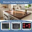 Walnut Finish Stove Top Cover for Gas & Electric Range | 30"x22" Rustic Noodle Board with Handles | RV Kitchen Workspace Saver