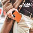 SHIELDON Genuine Leather Case for iPhone 17 6.3 Inch 2025 | Compatible with Magsafe, Updated Camera Button, Magnetic Wireless Charging, Anti-Scratch, Shockproof, Protective Phone Cover - Orange