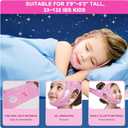Updated Chin Strap for Sleeping Kids - Professional Anti-Snoring Solution,Chin Strap for Snoring,Breathable and Adjustable, Fits Kids 3'9"-5'3" Tall and Weighing 33-132 lbs (Pink Cartoon)